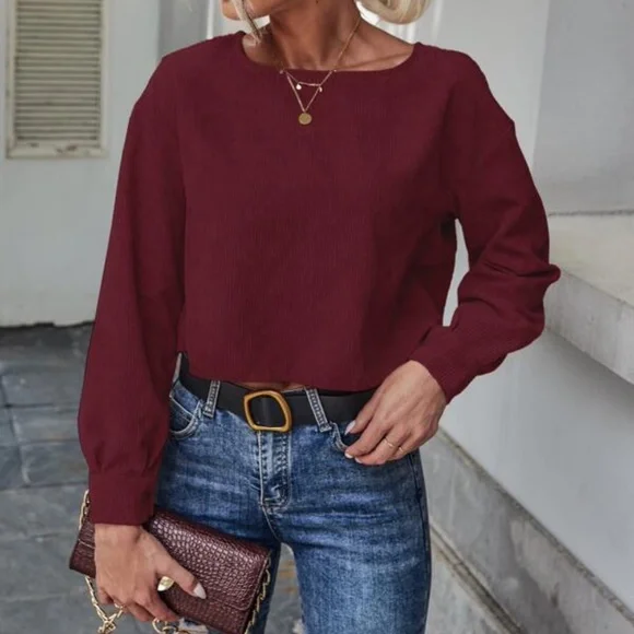 Classic Black Corduroy Cropped Top Minimalist y2k - Picture 5 of 14